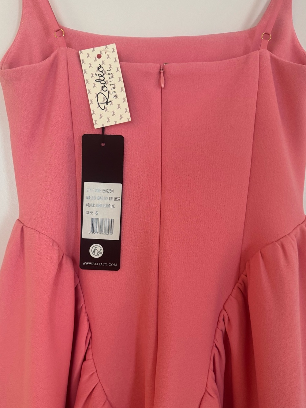 NWT! Elliatt Pink Square-Neck Mini Dress/Size Small - Picture 7 of 10